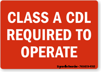 Class A CDL Required To Operate