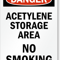 Danger Acetylene Storage Area - No Smoking
