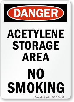 Danger Acetylene Storage Area - No Smoking