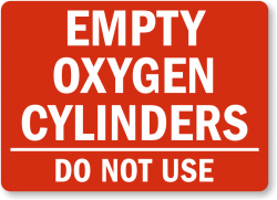 Empty Oxygen Cylinders Do Not Use