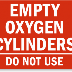 Empty Oxygen Cylinders Do Not Use