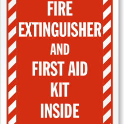 Fire Extinguisher and First Aid Kit Inside