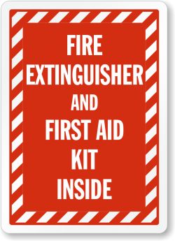 Fire Extinguisher and First Aid Kit Inside